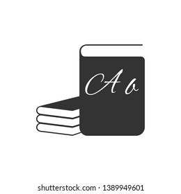 ABC book icon isolated. Dictionary book sign. Alphabet book icon. Flat design. Vector Illustration
