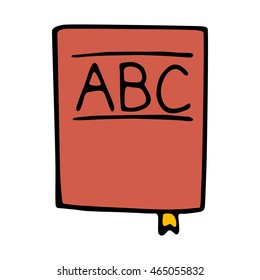 abc book icon isolated on white background in style hand draw