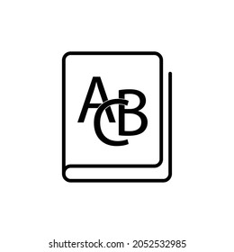 abc book icon. Learning letters book vector sign back to school