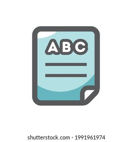 Abc book paper Vector icon Cartoon Illustration