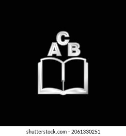 ABC Book silver plated metallic icon