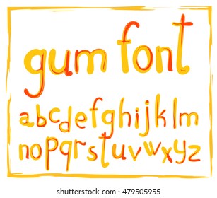  ABC. Bright rounded modern bubble gum comic font. Alphabet design in colorful style. Isolated on white background.