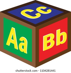 ABC building blocks with colour background