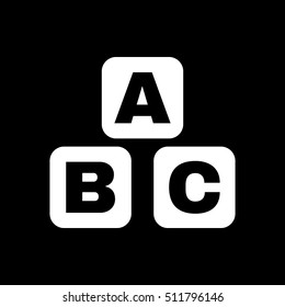 ABC building blocks icon. ABC bricks vector design. Baby bricks symbol. web. graphic. JPG. AI. app. logo. object. flat. image. sign. eps. art. picture - stock vector