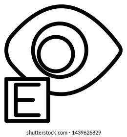 ABC with Capital Letter E from Alphabet and eye Image for kid 
 ,Editable stroke ,Vector Illustration