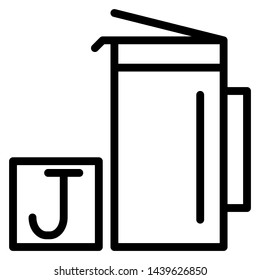 ABC with Capital Letter J from Alphabet and jar Image for kid 
 ,Editable stroke ,Vector Illustration