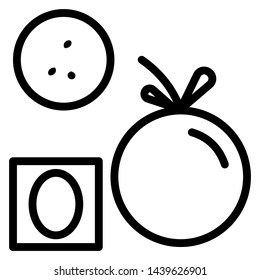 ABC with Capital Letter O from Alphabet and orange Image for kid 
 ,Editable stroke ,Vector Illustration