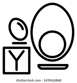 ABC with Capital Letter Y from Alphabet and yolk Image for kid 
 ,Editable stroke ,Vector Illustration