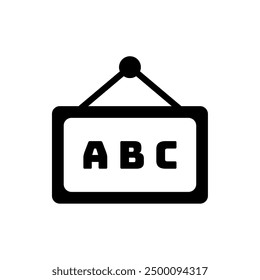 ABC chalkboard icon. vector isolated on white background, simple and modern design.