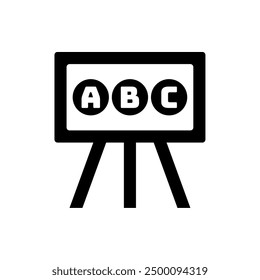 ABC chalkboard icon. vector isolated on white background, simple and modern design.