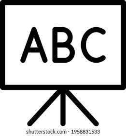 ABC Chalkboard Vector Thin Line Icon