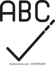 Abc Check Correct Outline Icon