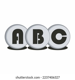 en un círculo. alfabeto en 3 círculos consecutivos significa solidaridad para trabajar juntos. puede utilizarse para el logotipo de la empresa,