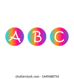 abc colorful circle icon vector 