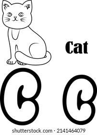 abc coloring page c with picture