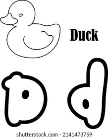 abc coloring page d with picture