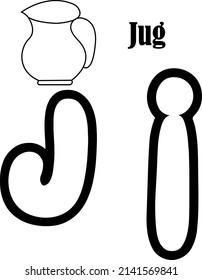 abc coloring page j with picture