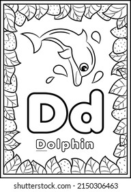 ABC coloring page, letter D for kids