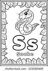 Abc Coloring Page Letter S Kids Stock Vector (Royalty Free) 2150305609 ...