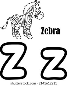abc coloring page z with picture