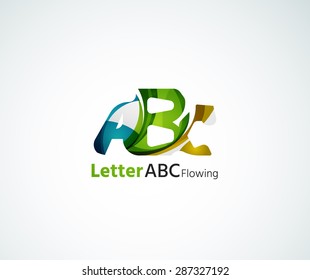 Abc company logo. Vector illustration. Made of overlapping wave elements, abstract composition. Font business icon concept