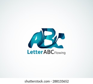 Logo de la empresa Abc. Ilustración vectorial. Hecho de elementos de onda superpuestos, composición abstracta. Concepto de icono de negocio de tipos de letra