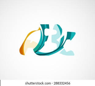 Abc company logo. Vector illustration. Made of overlapping wave elements, abstract composition. Font business icon concept