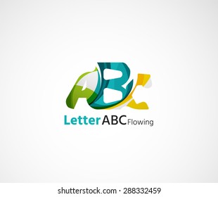 Abc company logo. Vector illustration. Made of overlapping wave elements, abstract composition. Font business icon concept