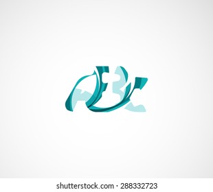 Abc company logo. Vector illustration. Made of overlapping wave elements, abstract composition. Font business icon concept