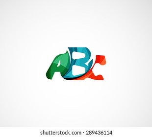 Abc company logo. Vector illustration. Made of overlapping wave elements, abstract composition. Font business icon concept