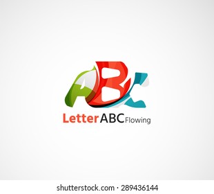 Logo de la empresa Abc. Ilustración vectorial. Hecho de elementos de onda superpuestos, composición abstracta. Concepto de icono de negocio de tipos de letra