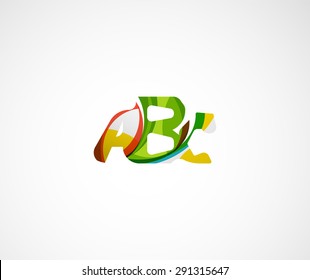 Abc company logo. Vector illustration. Made of overlapping wave elements, abstract composition. Font business icon concept
