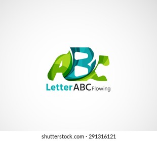 Abc company logo. Vector illustration. Made of overlapping wave elements, abstract composition. Font business icon concept