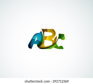 Abc company logo. Vector illustration. Made of overlapping wave elements, abstract composition. Font business icon concept