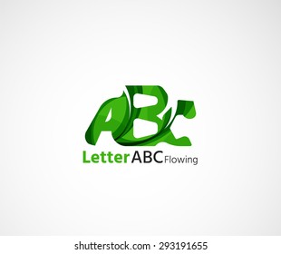 Abc company logo. Vector illustration. Made of overlapping wave elements, abstract composition. Font business icon concept