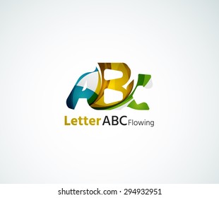 Abc company logo. Vector illustration. Made of overlapping wave elements, abstract composition. Font business icon concept