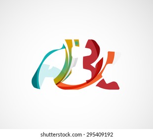 Logo de la empresa Abc. Ilustración vectorial. Hecho de elementos de onda superpuestos, composición abstracta. Concepto de icono de negocio de tipos de letra