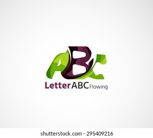 Abc company logo. Vector illustration. Made of overlapping wave elements, abstract composition. Font business icon concept