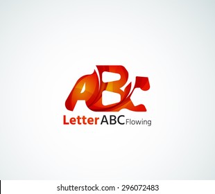 Abc company logo. Vector illustration. Made of overlapping wave elements, abstract composition. Font business icon concept