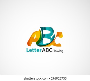 Logo de la empresa Abc. Ilustración vectorial. Hecho de elementos de onda superpuestos, composición abstracta. Concepto de icono de negocio de tipos de letra
