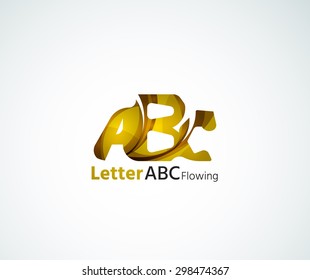 Abc company logo. Vector illustration. Made of overlapping wave elements, abstract composition. Font business icon concept