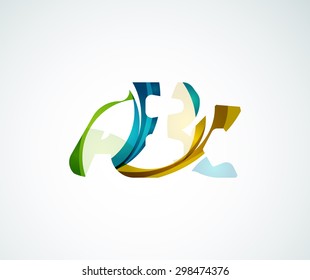 Logo de la empresa Abc. Ilustración vectorial. Hecho de elementos de onda superpuestos, composición abstracta. Concepto de icono de negocio de tipos de letra