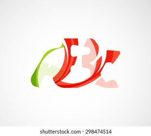 Abc company logo. Vector illustration. Made of overlapping wave elements, abstract composition. Font business icon concept