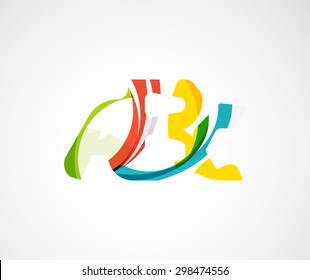 Logo de la empresa Abc. Ilustración vectorial. Hecho de elementos de onda superpuestos, composición abstracta. Concepto de icono de negocio de tipos de letra