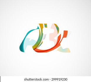 Abc company logo. Vector illustration. Made of overlapping wave elements, abstract composition. Font business icon concept