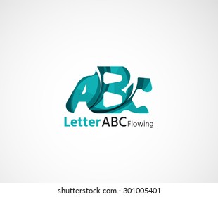 Logo de la empresa Abc. Ilustración vectorial. Hecho de elementos de onda superpuestos, composición abstracta. Concepto de icono de negocio de tipos de letra