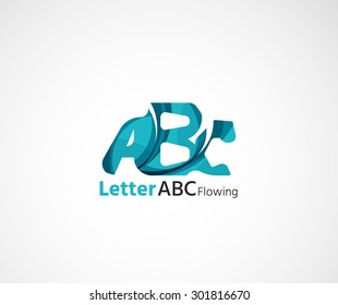Logo de la empresa Abc. Ilustración vectorial. Hecho de elementos de onda superpuestos, composición abstracta. Concepto de icono de negocio de tipos de letra