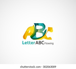Abc company logo. Vector illustration. Made of overlapping wave elements, abstract composition. Font business icon concept