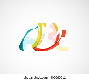 Abc company logo. Vector illustration. Made of overlapping wave elements, abstract composition. Font business icon concept