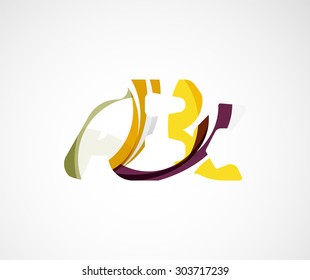 Abc company logo. Vector illustration. Made of overlapping wave elements, abstract composition. Font business icon concept